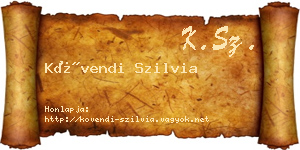 Kövendi Szilvia névjegykártya