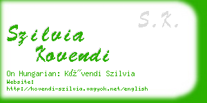 szilvia kovendi business card